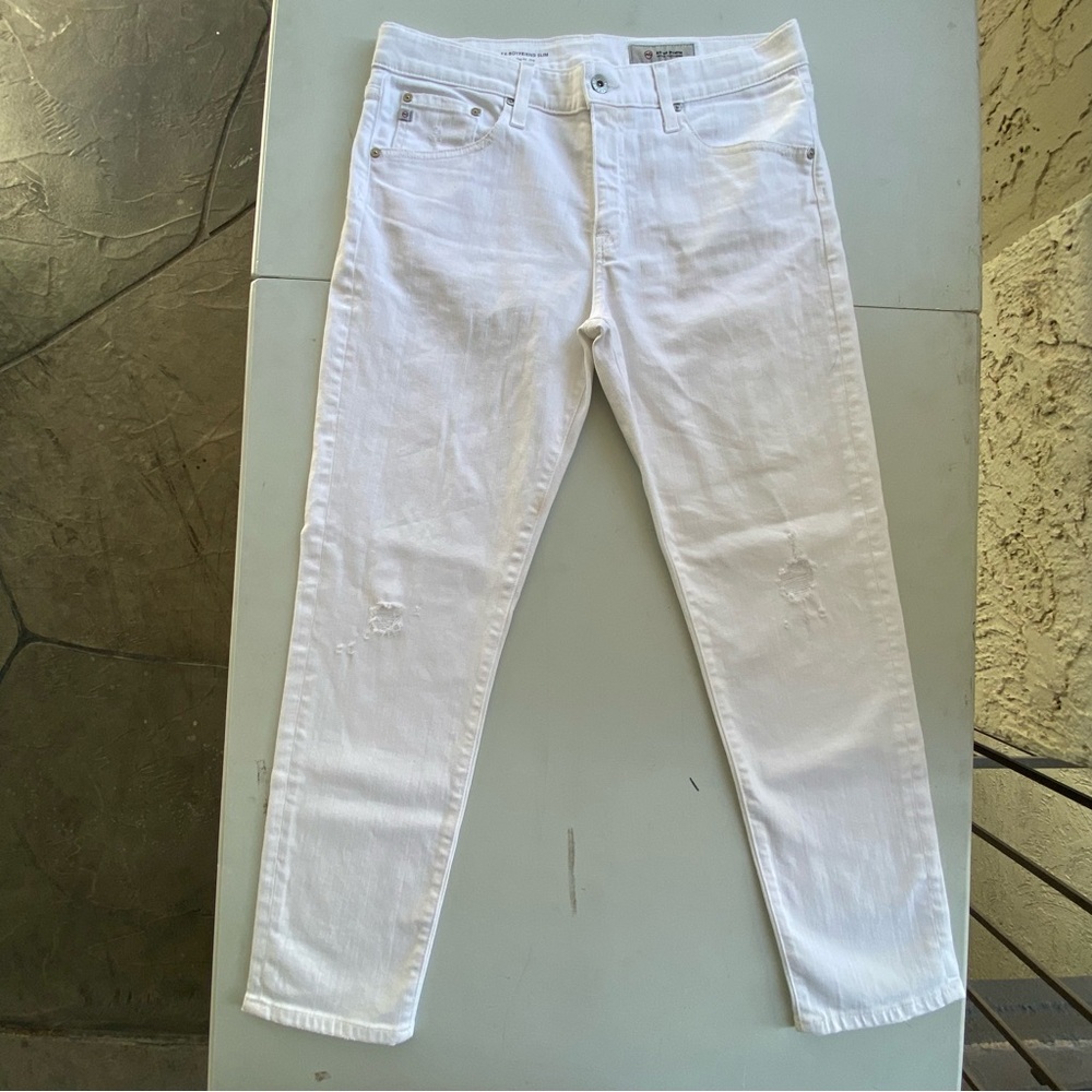 NWT AG Ex-boyfriend slouchy slim white jeans size 10 30